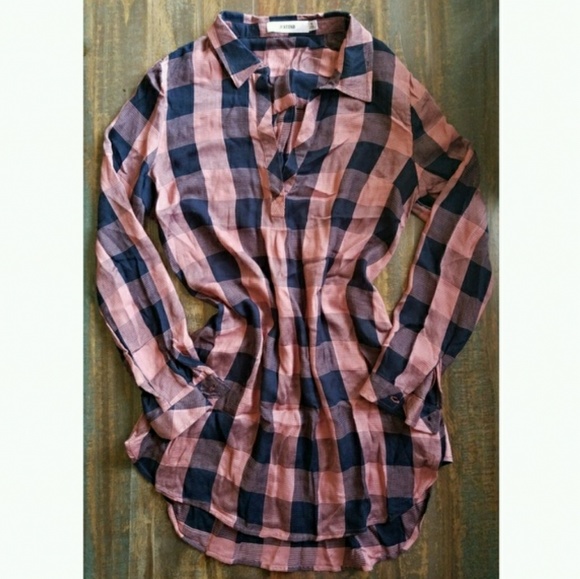 JustFab Tops - Oversized Plaid Tunic